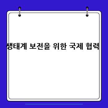 생태계 보전을 위한 국제 협력