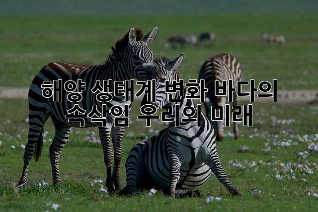 해양 생태계 변화: 바다의 속삭임, 우리의 미래