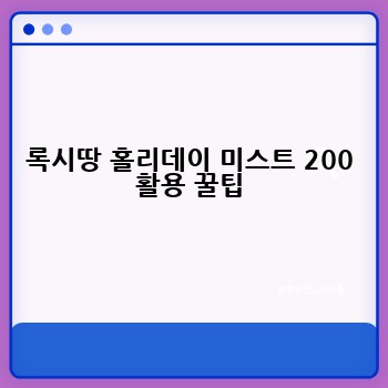 록시땅 홀리데이 미스트 200 활용 꿀팁